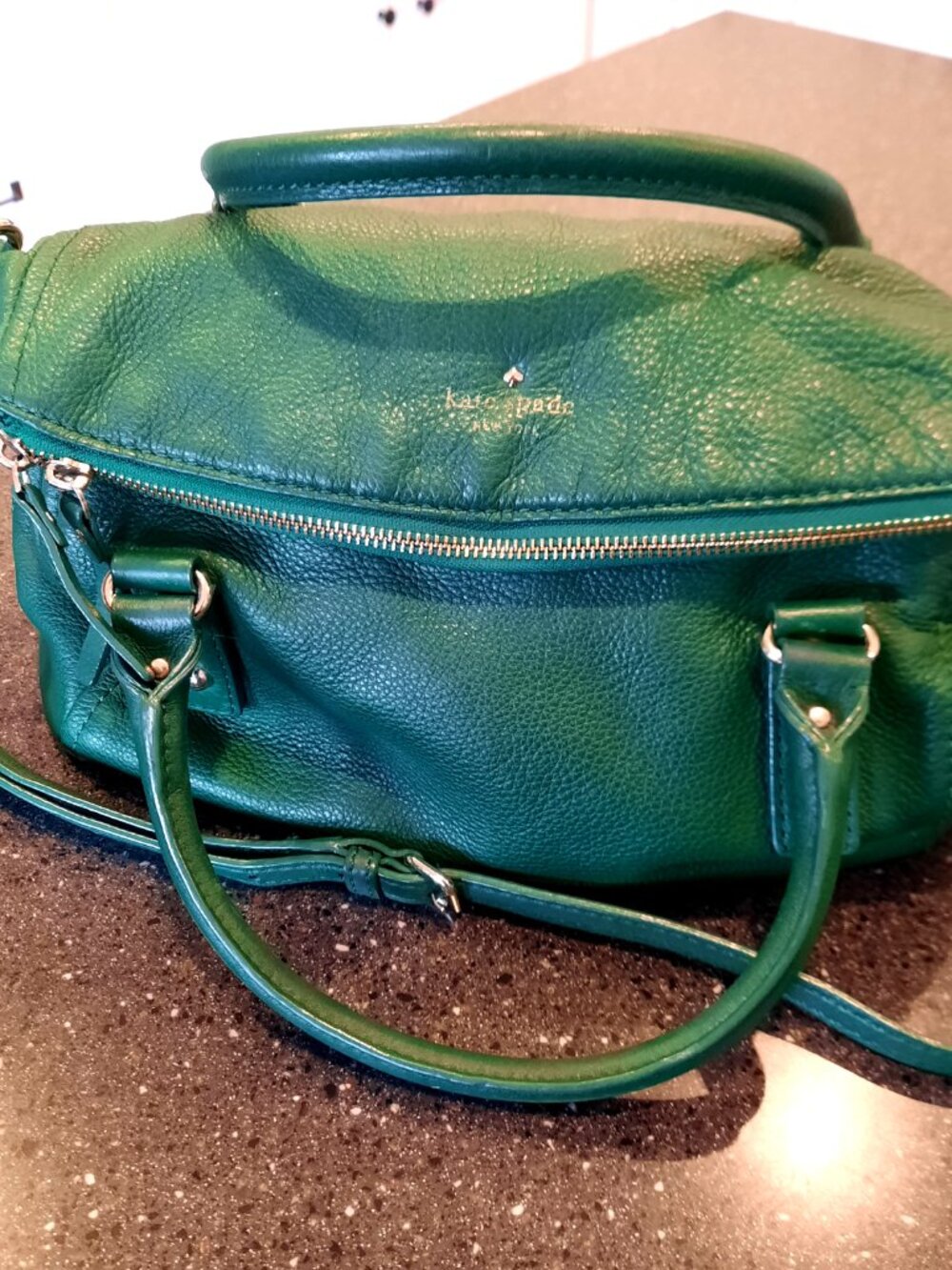 Kate Spade Cobble Hill Little Minka Emerald Green Leather Crossbody Satchel